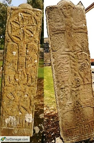 Early Christian Celtic Stone Carvings C.AD650. Inishowen Donegal