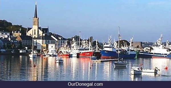 Saint Mary's Church And Killybegs Harbor In Donegal Ireland