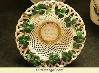 Shamrock-Decorated Basket By Celtic Weave China, South Donegal, Ireland