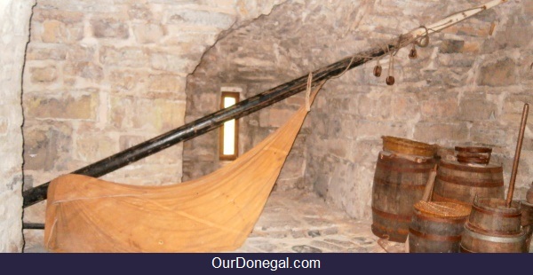 Mast And Sail From An Old Ship, With Barrels, In O'Donnell's Castle Donegal Town