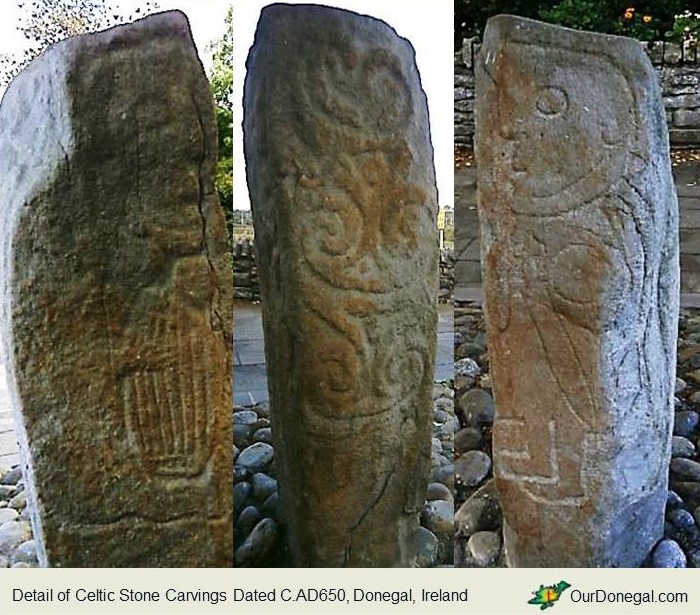Celtic Stone Carvings C.AD650. Early Christian. Inishowen Donegal County. Ireland.