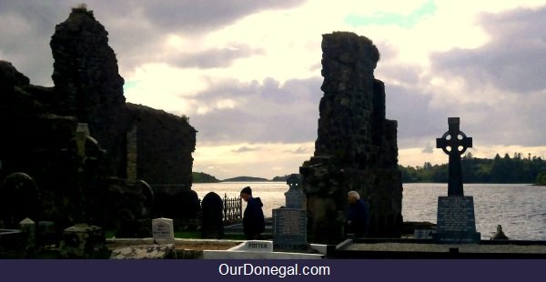 The Abbey Ruins And Graveyard Overlooking Donegal Bay At The Eske Estuary