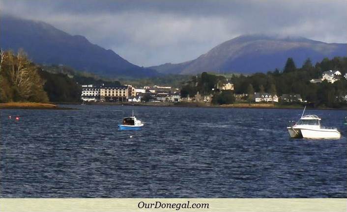Donegal Town At The Foot Of The Bluestack Mountains, With Barnesmore Gap