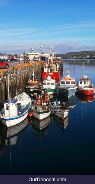 Small Fishing Boats Moored At Killybegs Port, Ireland Small Fishing Boats Moored At Killybegs Port, Ireland
