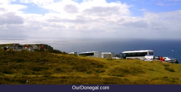 Tour Buses At Slieve League Cliffs